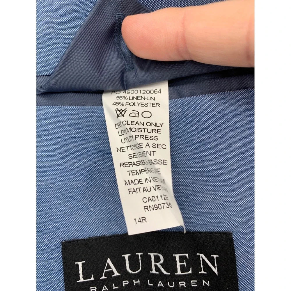 Ralph Lauren Blazer‎ Boys 14R Blue Linen Blend Bloxbury Formal Jacket Preppy NEW